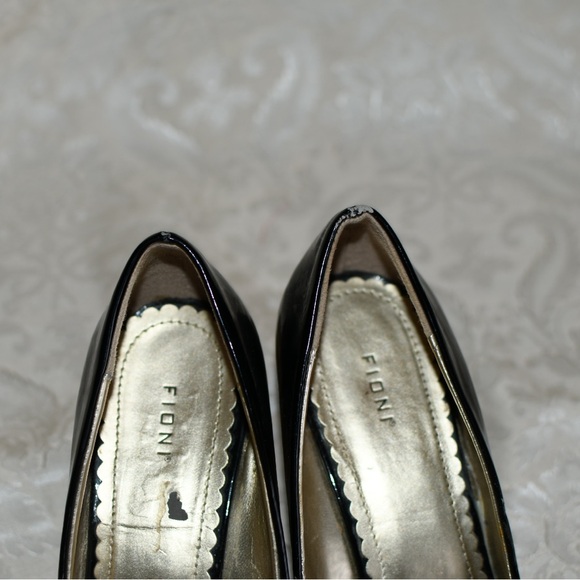 Black Fioni Peep Toe Wedges - Picture 7 of 10